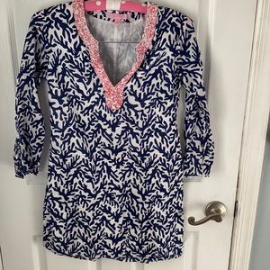 Lilly Pulitzer tunic beaded dress XS